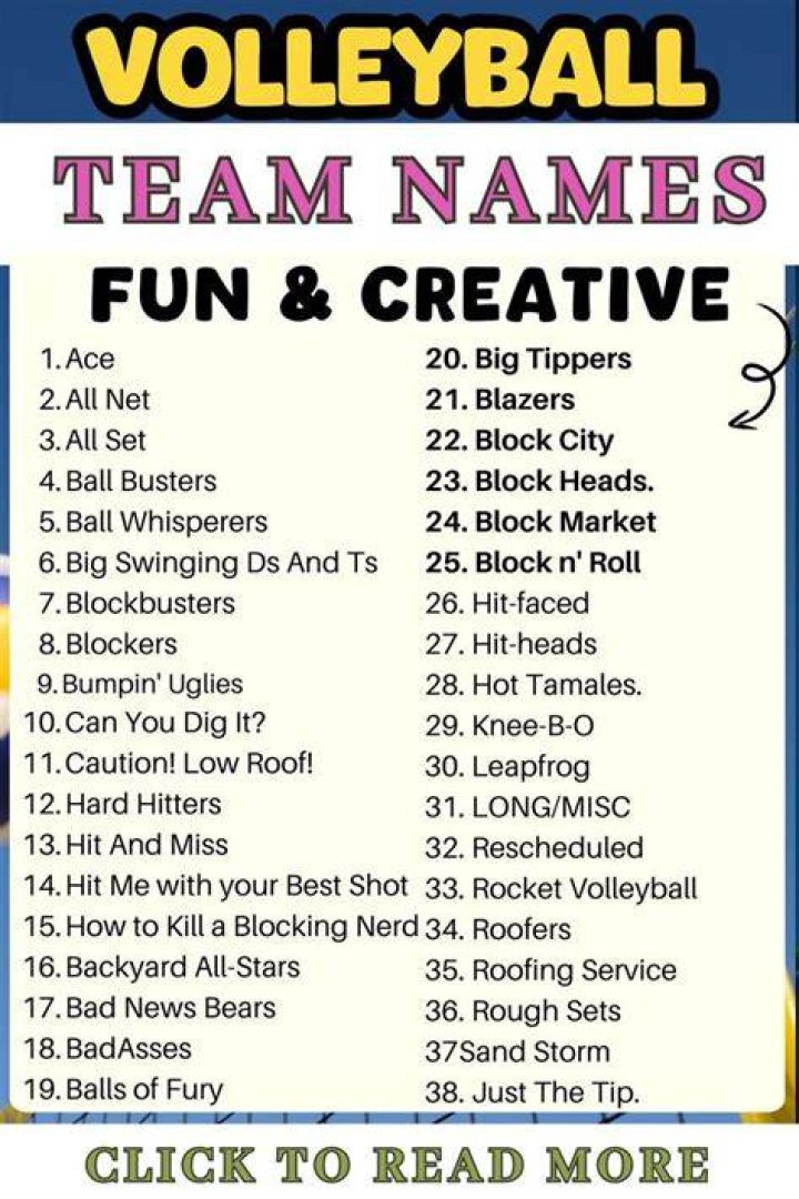 150+ Volleyball Team Names Best & Unique Kids n Clicks