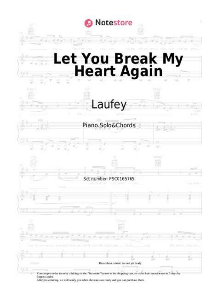 Chord Break my heart again tab, song lyric, sheet, guitar, ukulele