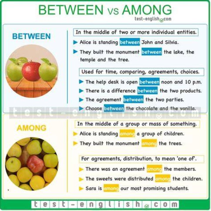 Difference Between Among and Between