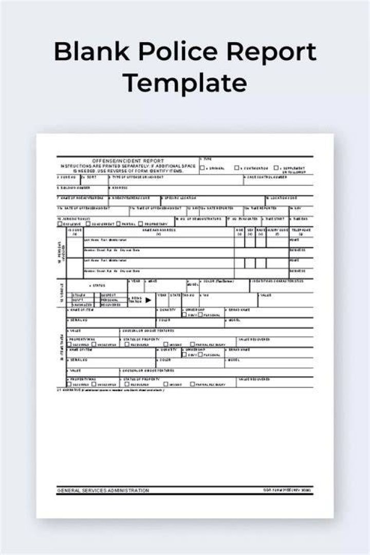 Fake Printable Blank Police Report Template