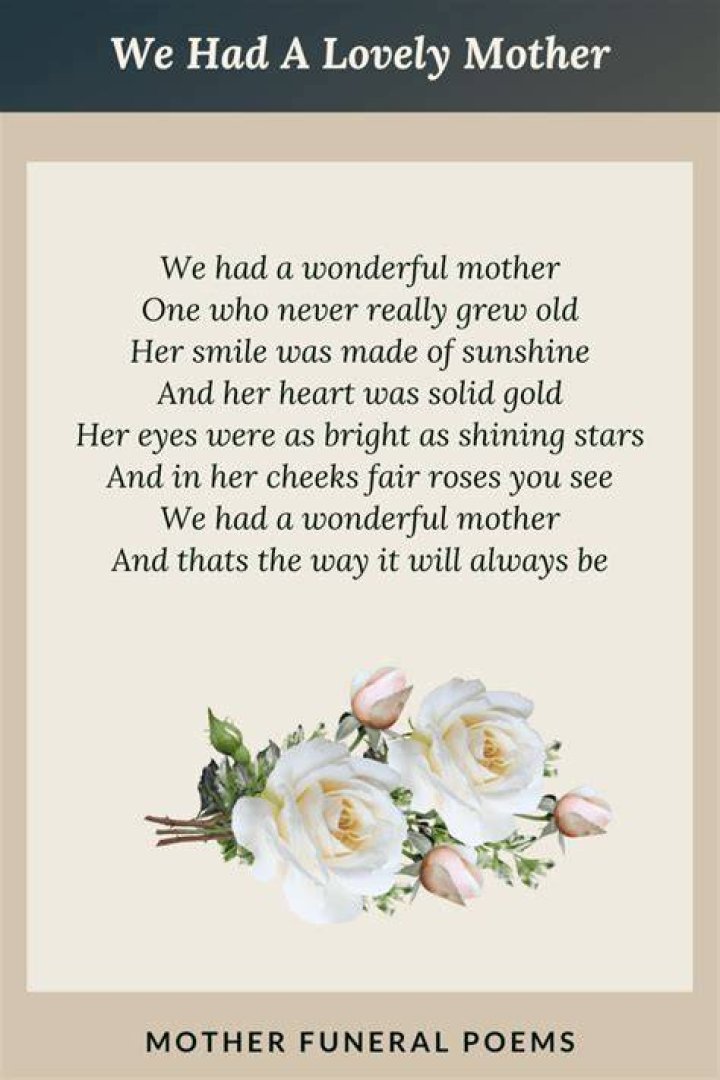 Funeral poems, Mom poems, Mum poems