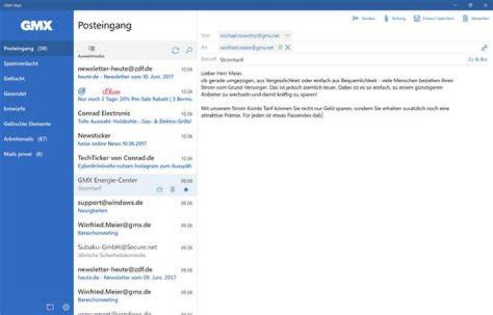 GMX Mail for Windows 10