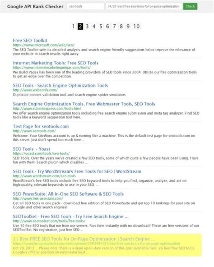Google API Based Rank Checker API Tools