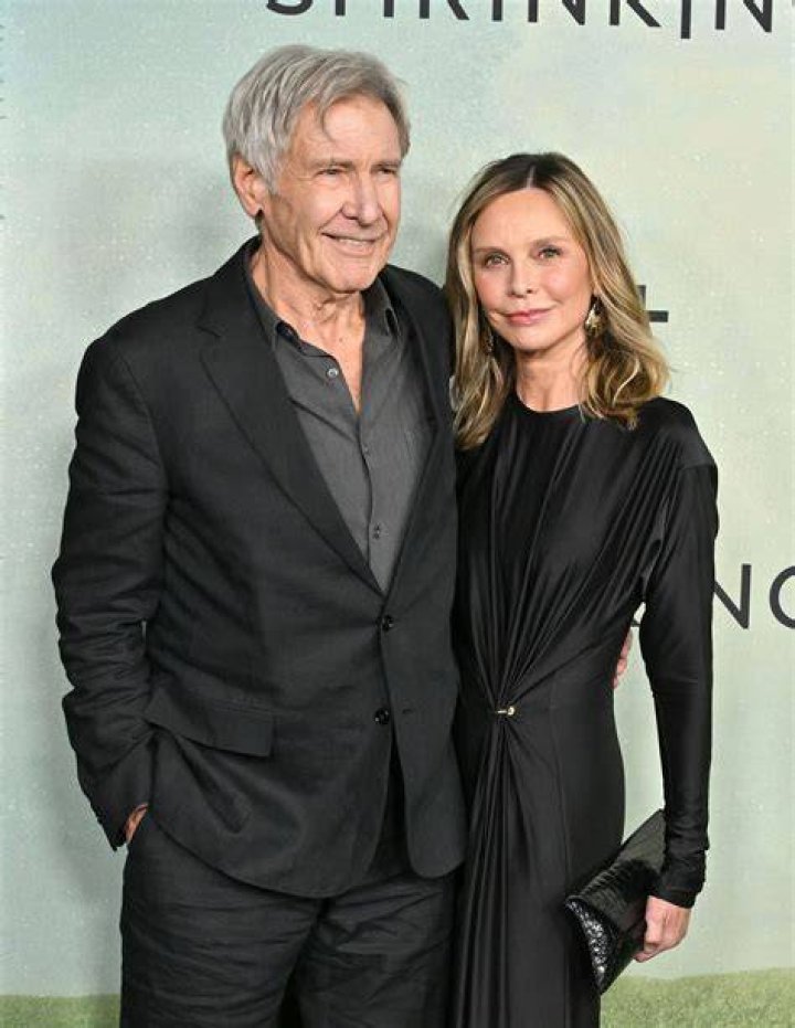 Harrison Ford & Calista Flockhart Lakers Game with Son Liam! Photo
