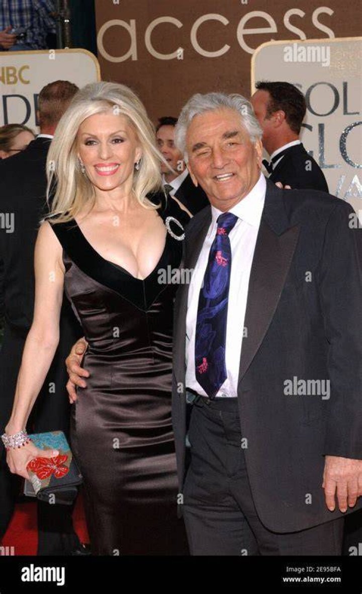 Peter Falk and wife Shera Danese attending the premiere of the movie