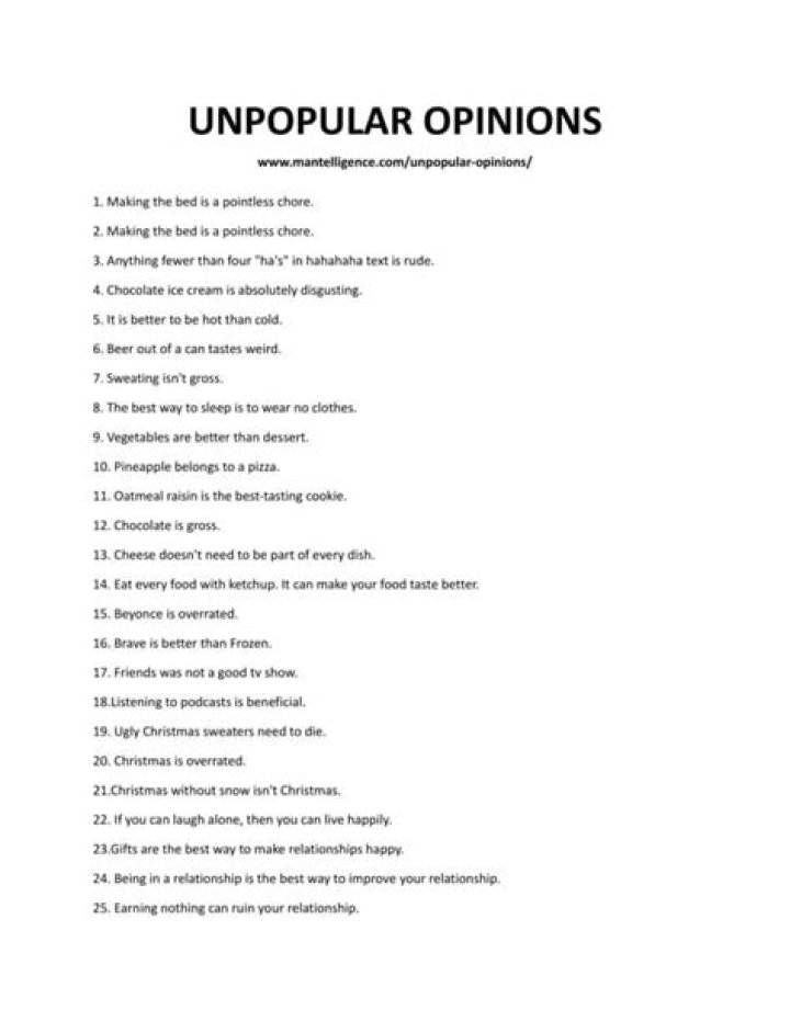 Top 26 Unpopular Opinions That Make The Most Exciting Conversations