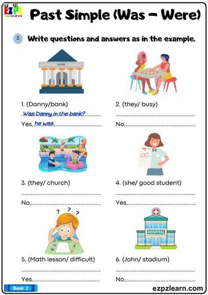 Was/were past simple of 'be' TestEnglish
