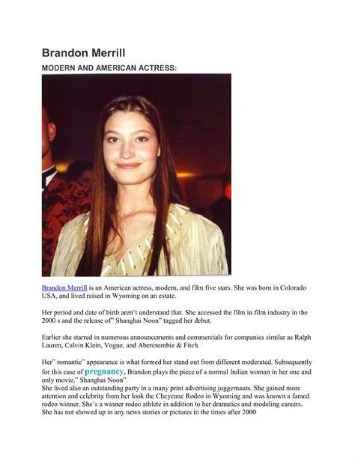 Who is Brandon Merrill? Interesting Facts About Shanghai Noon Actress